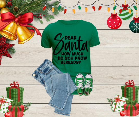 Dear Santa “WHITE FONT” $20 ea. 2 for $35